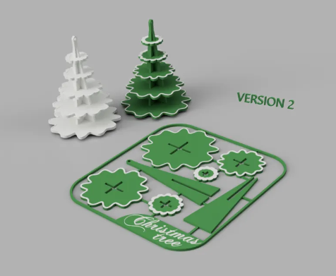 Árbol de Navidad 3D - Versión 2 con plantilla de ensamblaje