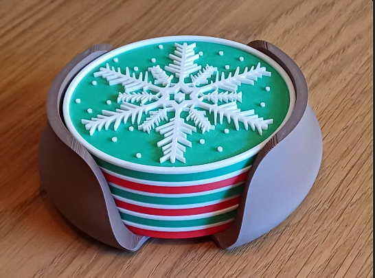 Posavasos decorativo con diseño de copo de nieve